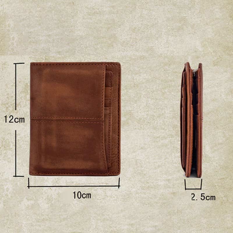 Anti-theft RFID Blocking Retro Leather Wallet with Detachable Card Holder