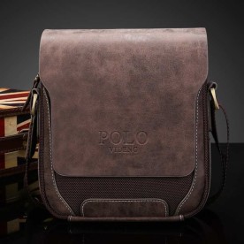 Small Leather Man Purse Messenger Bag Zipper Crossbody Shoulder Bag